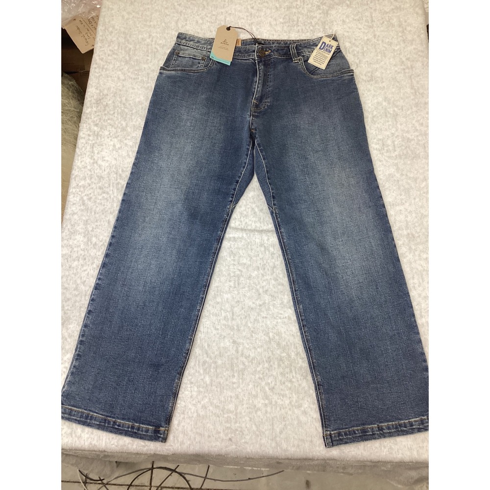 Prana‎ Axiom Jean Mens 31x34 Antique Stone Wash Straight Leg Organic Cotton New